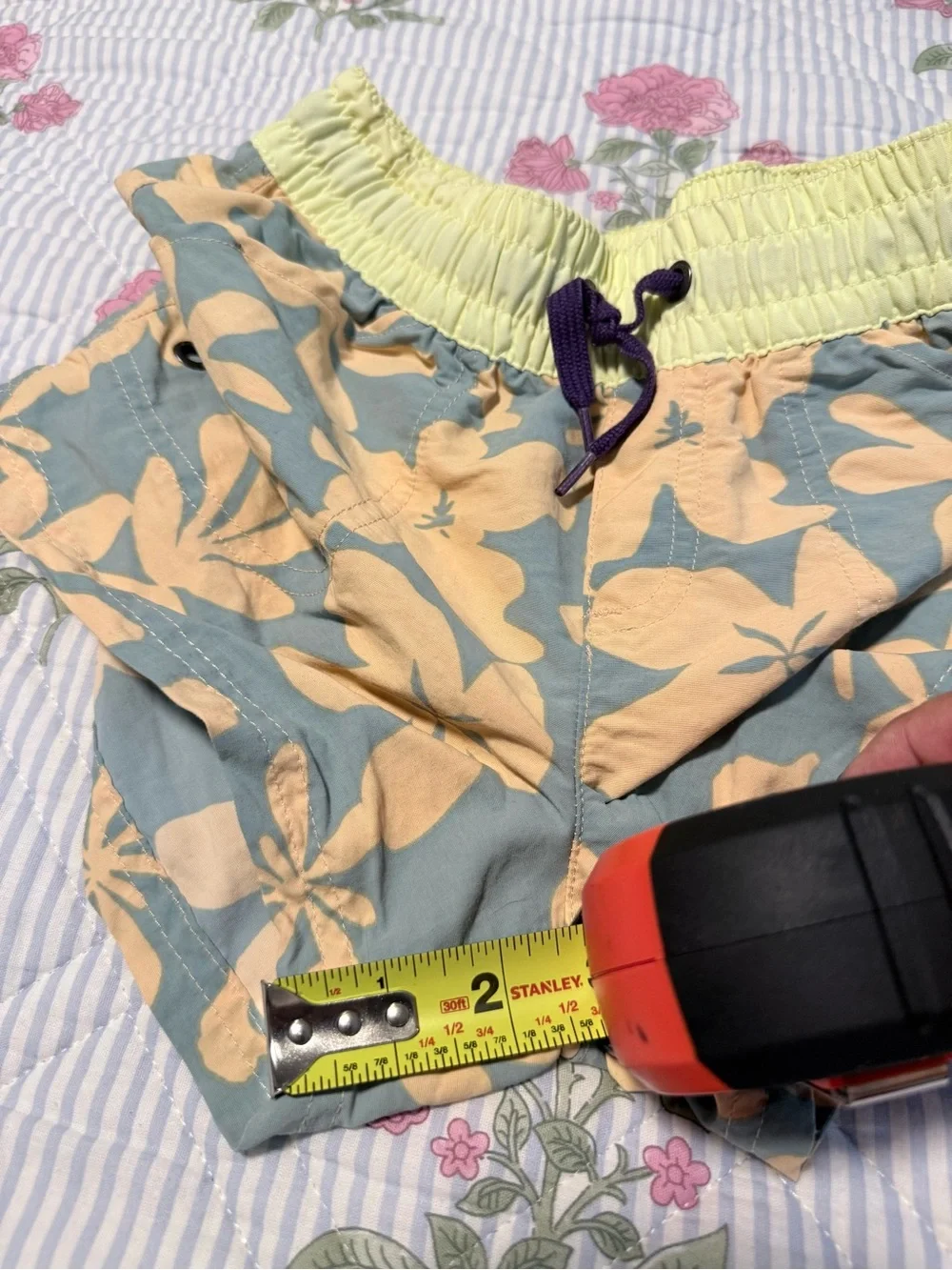 Patagonia Kids Floral Shorts in Yellow, Orange & Blue-Green